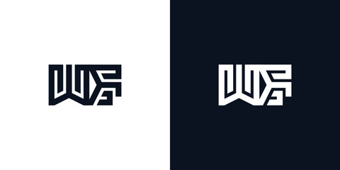 Obraz premium Minimal creative initial letters WF logo