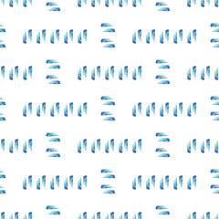 Blue Watercolor Brush Strokes Minimal Seamless Pattern