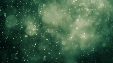 Fototapeta premium Green Bokeh Background With Defocused Lights And Dust Particles