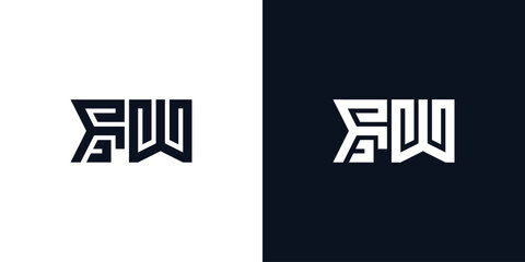 Obraz premium Minimal creative initial letters FW logo.