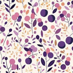 Prune pattern. Exquisite vector plant patterns.