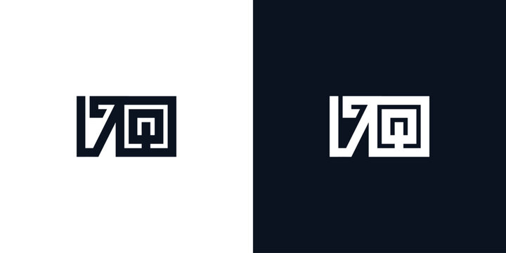 Minimal creative initial letters DQA logo.