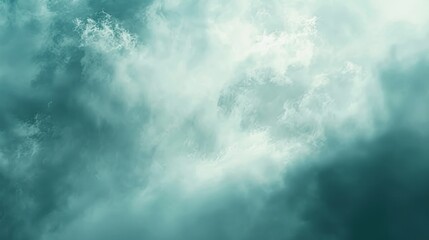 Obraz premium Dreamy Teal Clouds: Abstract Sky Texture, Moody Atmosphere, Watercolor Background