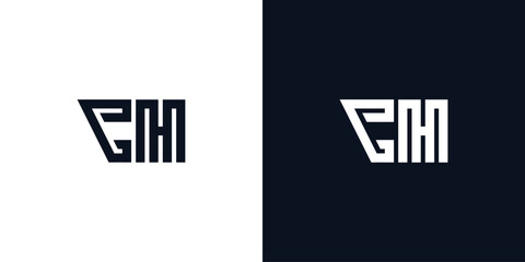 Minimal creative initial letters CH logo.