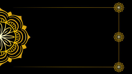 Mandala Symphony in black and gold color