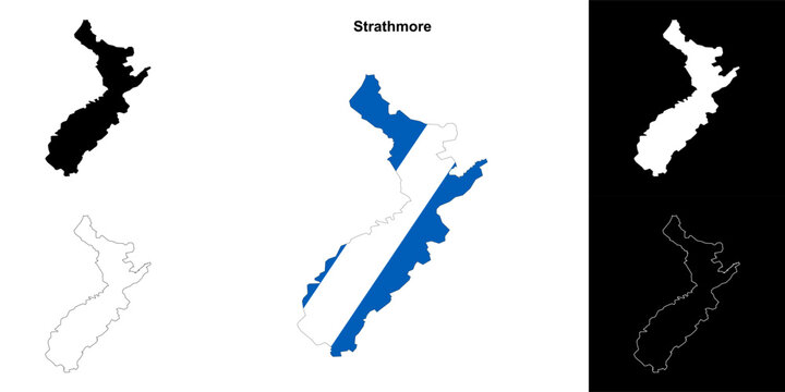 Strathmore blank outline map set