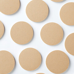 Fototapeta premium Creating unique craft projects with round cardboard discs at home diy inspiration in a creative environment