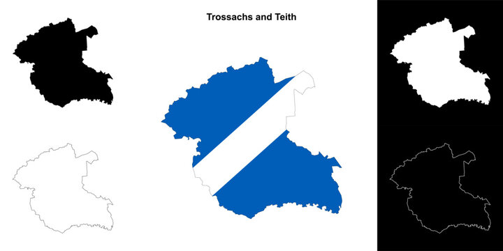 Trossachs and Teith blank outline map set