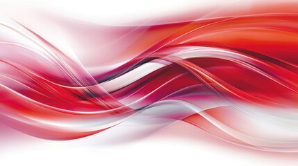Abstract red and white swirling lines create a dynamic design.