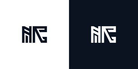 Minimal creative initial letters NC logo