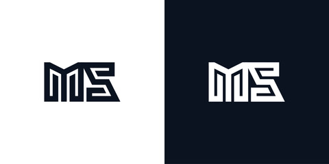 Minimal creative initial letters MS logo