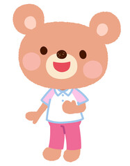 かわいいクマのキャラクター　スタッフ　店員