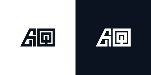 Minimal creative initial letters AQ logo.