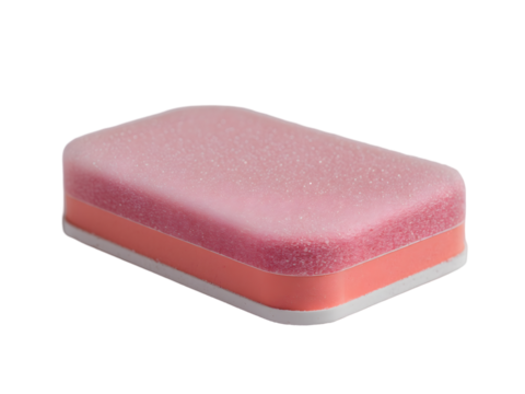 Close-up of a Professional Nail Buffer Block on an Isolated White Background, showcasing manicure beauty tools and essential nail care accessories for professional nail art and design