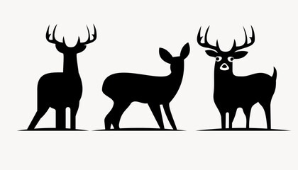 Silhouette of Deer design on white background