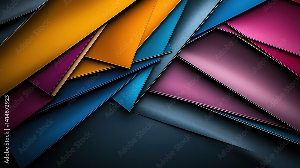 Aufkleber Vibrant abstract paper composition studio digital art creative space top-down view color harmony