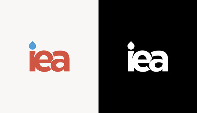 letter IEA Water Drop Icon Set. Raindrop Vector Illustration