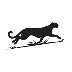 Panther Running Vector Silhouette of a Panther in Motion