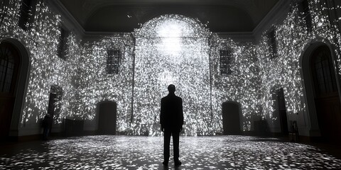 Projection Art in Historic Hallway