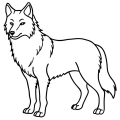Geometric Wolf Line Drawing