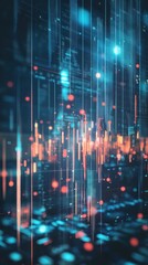 Obraz premium Abstract digital data visualization (3)