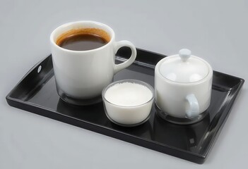 Morning Coffee: Simple Elegance on a Black Tray