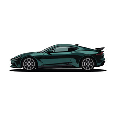Sports Car Silhouette Luxury Vehicle Vector Art