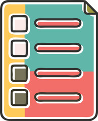 Obraz premium Checklist with Boxes and Lines on MultiColor Paper Sheet Icon