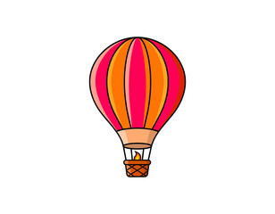 Fototapeta premiumThe image depicts a hot air balloon floating gracefully in the sky. It represents a form of transport often associated with leisure and adventure. The scene captures the essence of ballooning, showc