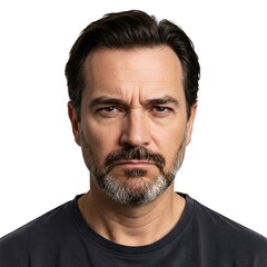 Fototapeta premium Serious Mature Man with Beard - Stern Male Portrait