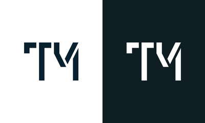 Creative minimal abstract letter TM logo.