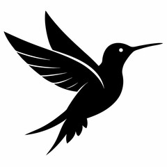 Graceful Hummingbird Silhouette Design