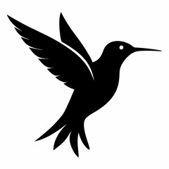 Graceful Hummingbird Silhouette Design