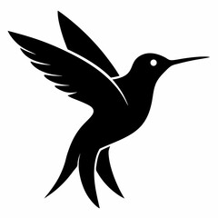Graceful Hummingbird Silhouette Design