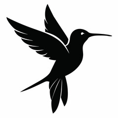 Graceful Hummingbird Silhouette Design