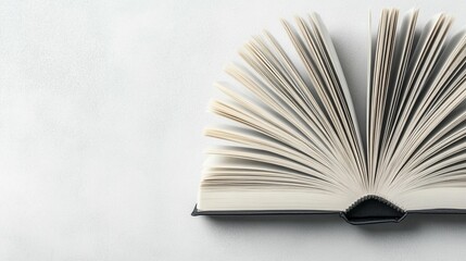 Open book white pages minimalist design education knowledge reading literature