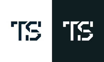 Obraz premium Creative minimal abstract letter TS logo.