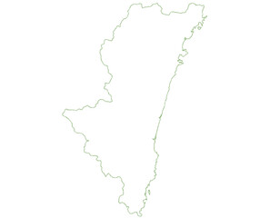 宮崎県　地図　白　イラスト