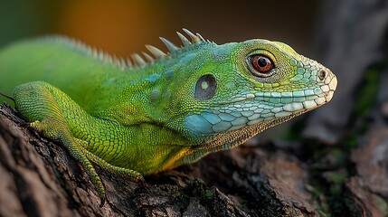 Fototapeta premium Close-up of vibrant lizard