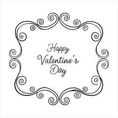 Valentine Hearts Decorative Frame Border Vector.