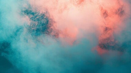 Fototapeta premium Abstract Smoke Background: Teal And Peach Color Blend For Modern Design