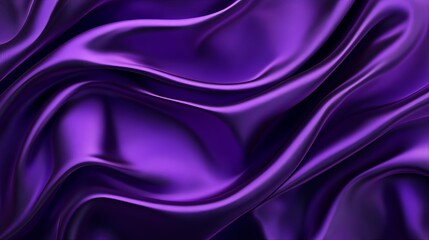 Fototapeta premium Deep Purple Satin Draped Luxurious Fabric Texture