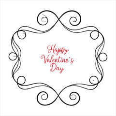 Valentine Hearts Decorative Frame Border Vector.