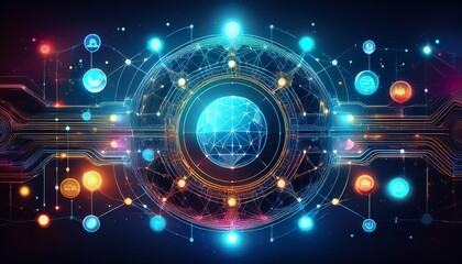 Obraz premium technology network concept with online services