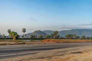 Scenic view of silhouette landscape against sky during sunset
