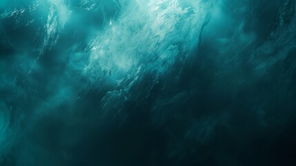 Fototapeta premium Teal Abstract Background Texture, Dark Underwater Ocean Deep, Digital Art Wallpaper Design