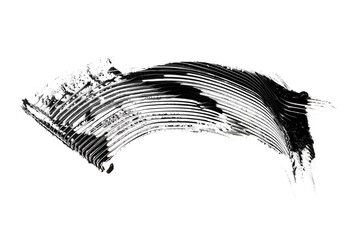 Black mascara brush strokes isolated on white.
