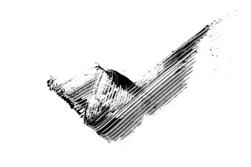 Black mascara brush strokes isolated on white.
