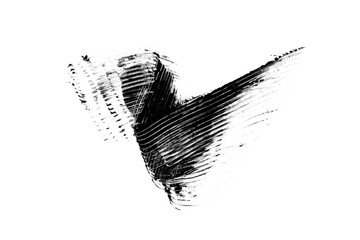 Black mascara brush strokes isolated on white.