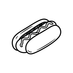 Outline of a Hot Dog with Mustard